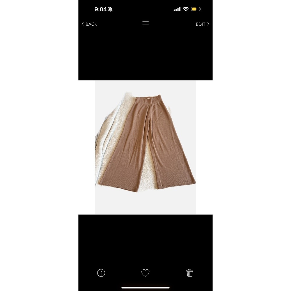 Aerie Light Brown Ribbed Wide Leg Pants Size XS